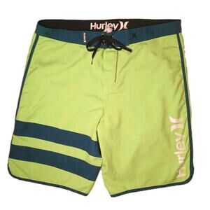 Hurley Block Party Swim Boardshorts Mens Size 36 Tropical Trunks Striped Sport